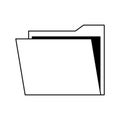 Documents folder files paper cartoon in black and white Royalty Free Stock Photo