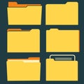 Documents folder icon set. Business document concept
