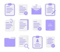 Documents folder information paper sheet application 3d icon set realistic vector illustration