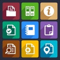 Documents and folders flat icons set 20 Royalty Free Stock Photo