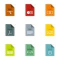 Documents icons set, flat style Royalty Free Stock Photo