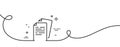 Documents line icon. Doc file page sign. Continuous line with curl. Vector Royalty Free Stock Photo