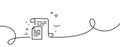 Documents line icon. Doc file page sign. Continuous line with curl. Vector Royalty Free Stock Photo