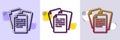 Documents line icon. Doc file page sign. Halftone dotted pattern. Vector