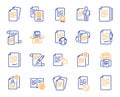 Documents line icons. Copy files, Contract agreement, Passport. Certificate doc. Vector Royalty Free Stock Photo