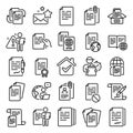 Documents line icons. Copy files, Contract agreement, Passport. Certificate doc. Vector Royalty Free Stock Photo