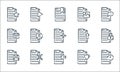 documents line icons. linear set. quality vector line set such as backup, audio, save, love, remove, calendar, upload, picture,