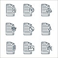 documents line icons. linear set. quality vector line set such as virus, picture, attach, flash, blocked, dropbox, documents,