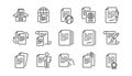 Documents line icons set. Copy files, Contract agreement, Passport. Certificate doc. Vector Royalty Free Stock Photo