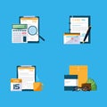 Documents and office set items Royalty Free Stock Photo