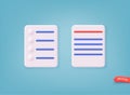 Documents papers icons. 3D Web Vector Illustrations Royalty Free Stock Photo