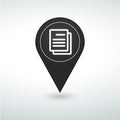 documents pin Map pin icon on a white background