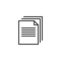 Documents stack outline icon