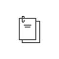 Documents stapled with a paper clip outline icon