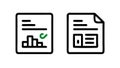 Documents with statistics icon, representing reports or data analysis, vector design Generative AI Royalty Free Stock Photo