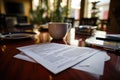 Documents on the table. AI Generated