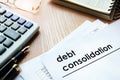 Documents with title debt consolidation.