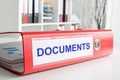 Documents wording on a binder Royalty Free Stock Photo