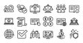 Documents, Work home and Read instruction line icons set. Vector