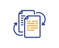 Documents workflow line icon. Doc file page sign. Vector