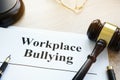 Documents about Workplace bullying. Royalty Free Stock Photo