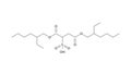 docusate molecule, structural chemical formula, ball-and-stick model, isolated image laxatives