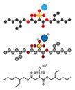 Docusate sodium (dioctyl sodium sulfosuccinate) stool softener drug molecule (laxative