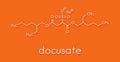 Docusate sodium dioctyl sodium sulfosuccinate stool softener drug molecule laxative. Skeletal formula.