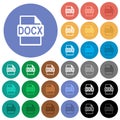 DOCX file format round flat multi colored icons
