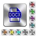 DOCX file format rounded square steel buttons Royalty Free Stock Photo
