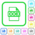 DOCX file format vivid colored flat icons