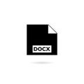 Docx format document icon isolated on white background