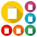 DOCX Icon with long shadow