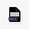 DOCX sticker, document, file icon simple image