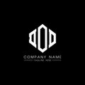 DOD letter logo design with polygon shape. DOD polygon and cube shape logo design. DOD hexagon vector logo template white and Royalty Free Stock Photo