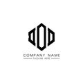DOD letter logo design with polygon shape. DOD polygon and cube shape logo design. DOD hexagon vector logo template white and Royalty Free Stock Photo