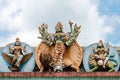 Goddess statue on big Hindu temple wall