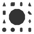 dodecagon icon. Detailed set of geometric figure. Premium graphic design. One of the collection icons for websites, web design, mo Royalty Free Stock Photo