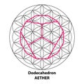 Dodecahedron Aether. Scared Geometry Vector Design Elements color.