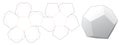 Dodecahedron box die cut template Royalty Free Stock Photo