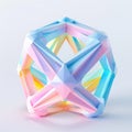 dodecahedron exudes a playful elegance with its translucent pastel tones