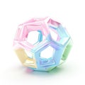 dodecahedron exudes a playful elegance with its translucent pastel tones