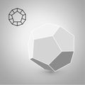 Dodecahedron is a geometric figure. Hipster Fashion minimalist design. Film solid bodies. dodecahedron flat design