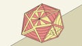 Dodecahedron geometric shape, 3D design for math and science themes vector design Generative AI