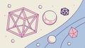 Dodecahedron geometric shape, mathematical form, abstract solid vector design Generative AI