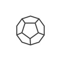 Dodecahedron geometrical figure outline icon