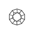 Dodecahedron geometrical figure outline icon