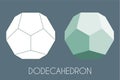 Dodecahedron Platonic solid. Sacred geometry vector illustration