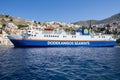 Dodekanisos Seaways High Speed Catamaran Arriving in Main Port of Symi, Greece