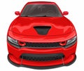 Dodge Car Vector Illustration Red Front